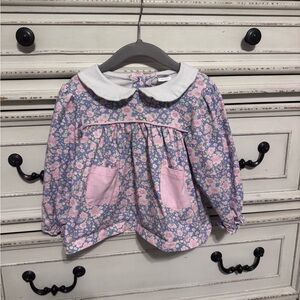 Floral Toddler Top with Peter Pan Collar